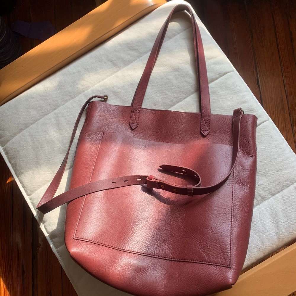 Madewell Leather Medium Transport Tote Cabernet